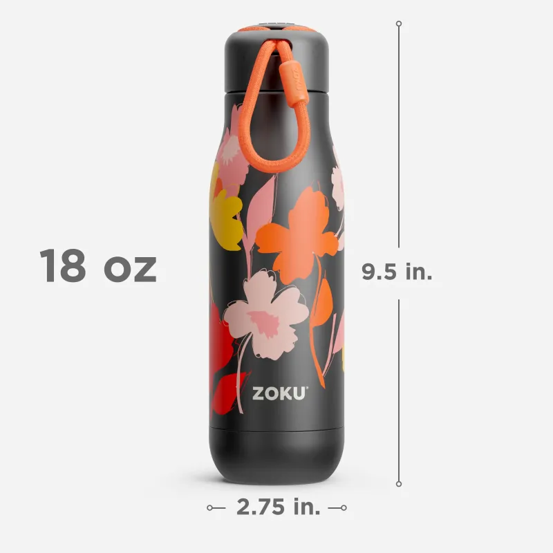 18oz Stainless Steel Bottle - Moonlight Poppy