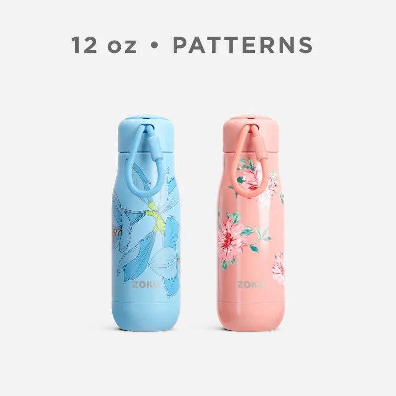 12oz Stainless Steel Bottle - Sky Lily