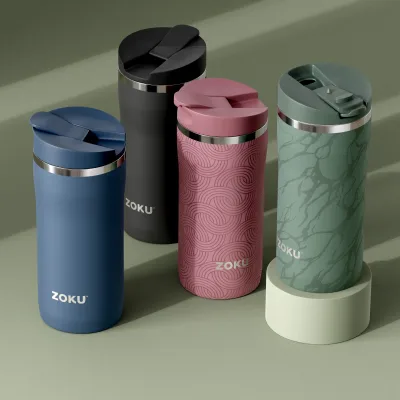 12oz Stainless Steel Travel Mug - Blue Wavy