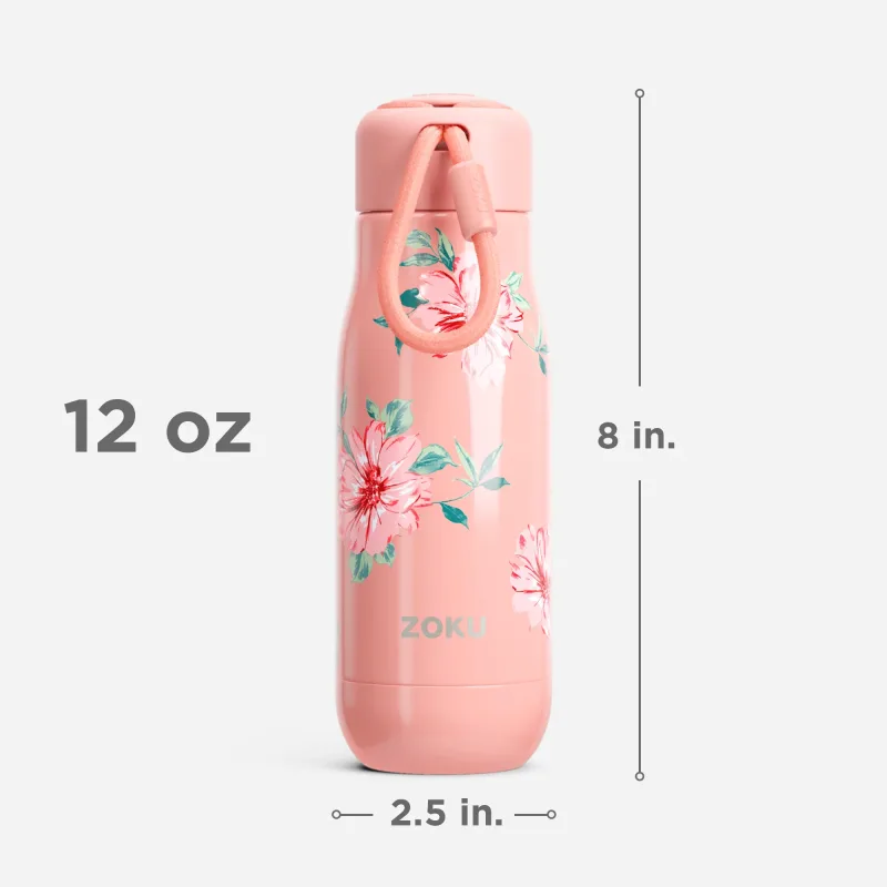 12oz Stainless Steel Bottle - Rose Petal Pink
