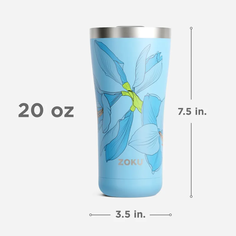 20oz Stainless Steel 3-in-1 Tumbler - Sky Lily