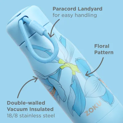 12oz Stainless Steel Bottle - Sky Lily
