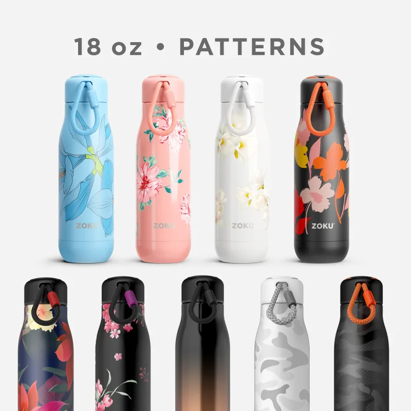 18oz Stainless Steel Bottle - Moonlight Poppy