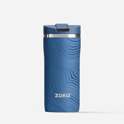 12oz Stainless Steel Travel Mug - Blue Wavy