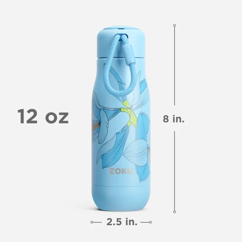 12oz Stainless Steel Bottle - Sky Lily
