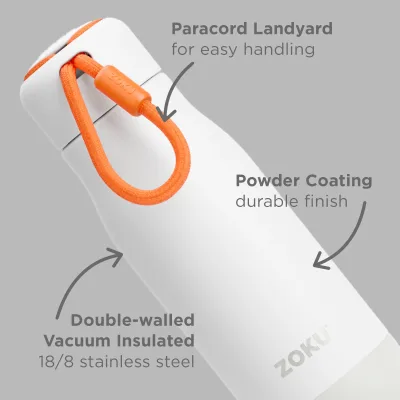 12oz Stainless Steel Bottle - White