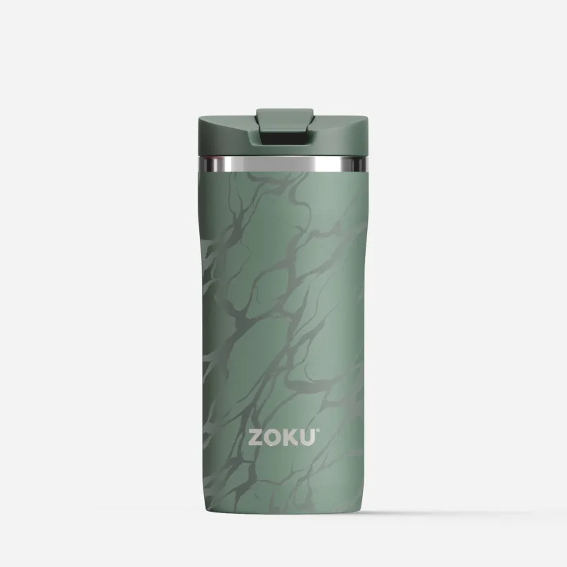 12oz Stainless Steel Travel Mug - Green Marble