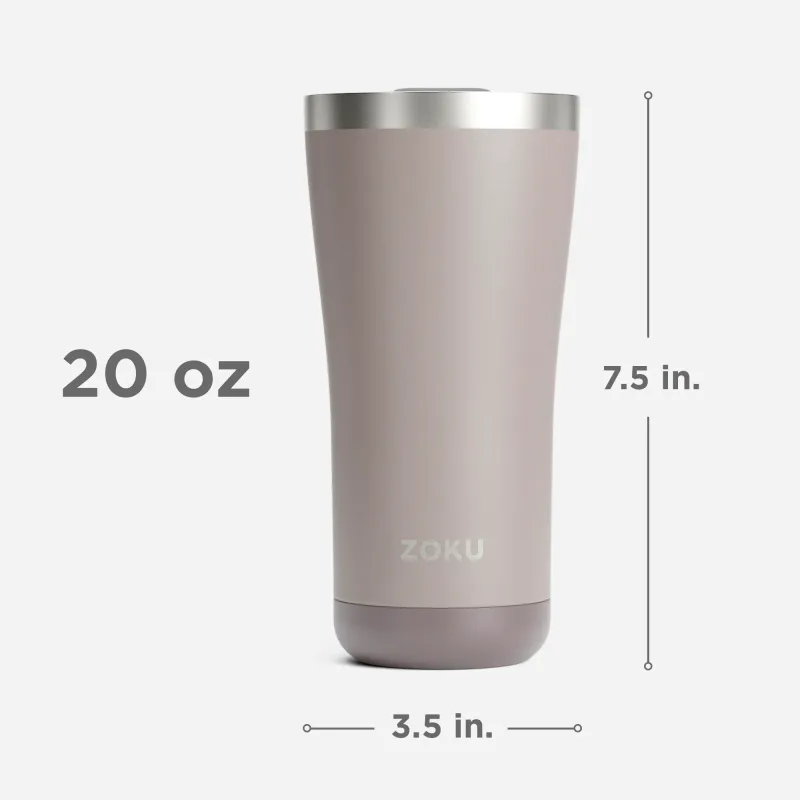 20oz Stainless Steel 3-in-1 Tumbler - Ash