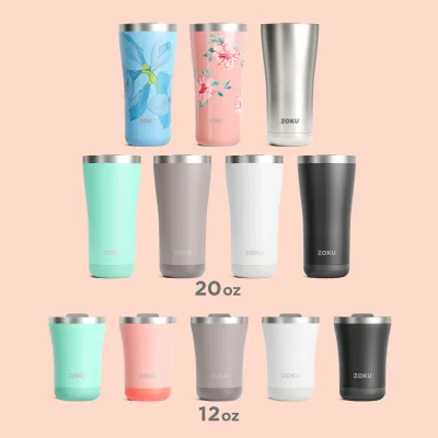 12oz Stainless Steel 3-in-1 Tumbler - Coral