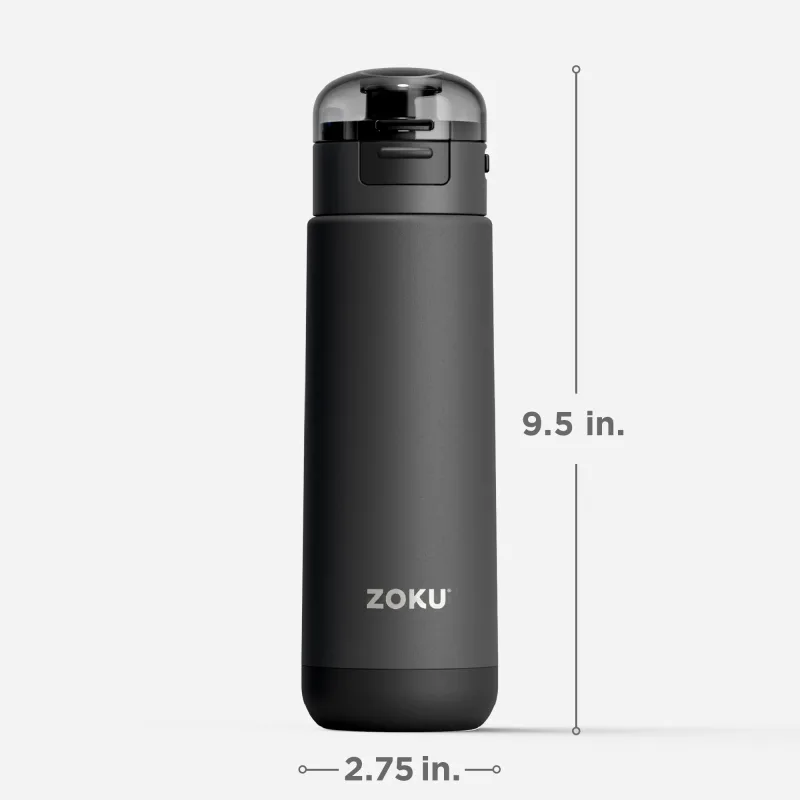 18oz Stainless Steel Sports Bottle - Gray