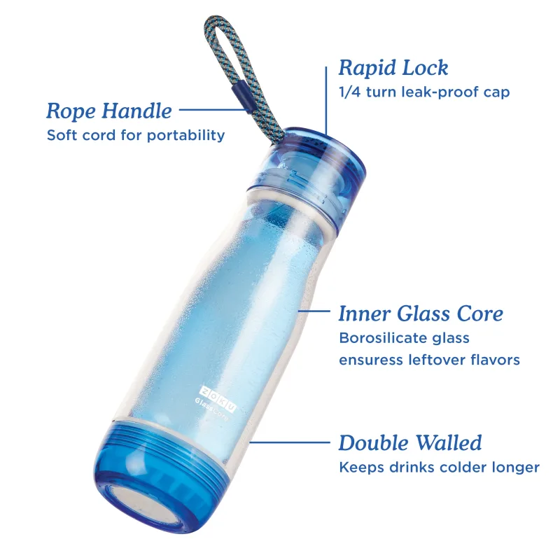 16oz Glass Core Bottle - Green