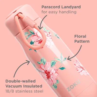 12oz Stainless Steel Bottle - Rose Petal Pink