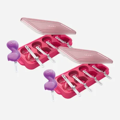 Set of 2 Flamingo Ice Pop Molds